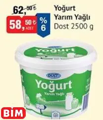DOST YOĞURT YARIM YAĞLI